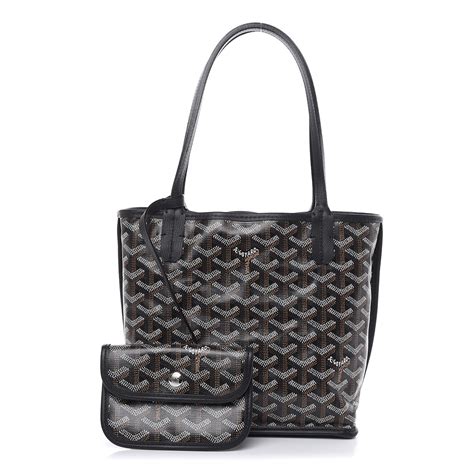 goyard anjou black tote|authentic goyard anjou mini black.